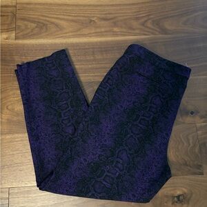 Anne Klein Snakeskin Print Purple Pants